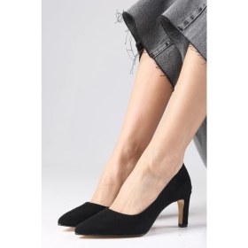 Resim Mio Gusto Lita Siyah Renk Süet Kadın Stiletto Topuklu Ayakkabı 