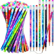 Resim 20 adet Renkli Alüminyum Halka Kalem Silgiler - Canlı Gradyan Renkler (Kırmızı, Sarı, Mavi, Yeşil, Pembe, Mor) - Çizim ve Eskiz İçin Sanatçı Sınıfı Karıştırılmış Ahşap Kalemler, Eskiz Araçları, Gradyan Renk Tasarımı, Metalik Halka Aksesuarlar 