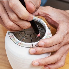 Resim Plastik Dairesel Bölücü Ölçüm Aracı - Seramik ve Seramik İçin Şarj Olmayan Hassas Segment Eşit Aralıklı Bölücü, Kil Projeleri İçin 