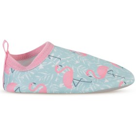 Resim Civil Girls Flamingo Baskılı Tabansız 21-25 Numara Deniz Ayakkabısı - Yeşil - Mint / 20 Numara 