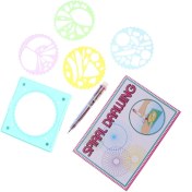 Resim 7 Adet Tasarım Geometrik Cetvel Teneke Spiral Çizim Şablonu Çocuk Eğitici Oyuncaklar(Yurt Dışından) 