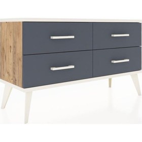 Resim Arges Şifonyer 4 Raflı 88x30x48 Çam-aytaşı/antrasit Aytaşı/antrasit 