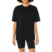 Resim Asics Logo Tee Kadın Siyah Koşu Tişört 
