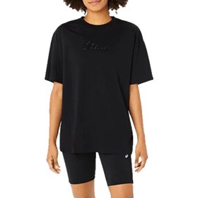 Resim Asics Logo Tee Kadın Siyah Koşu Tişört 