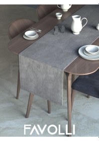 Resim Gümüş Grisi Kadife Dokulu Runner Dream Series 40 X 140 Gümüş Grisi 