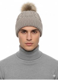 Resim STELLA VESTİNO Suni Kürklü Ponponlu Bere Unisex | Örgü Kışlık Erkek & Kadın Bere Modeli 