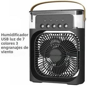 Resim 3'ü 1 Arada Taşınabilir Vantilatör Klima Ve Gece Lambası Siyah, 