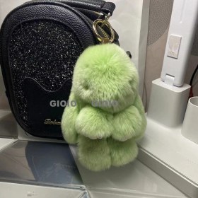 Resim Silver1 Gıoıo Yeni Yay Süsleri Tavşan Peluş Bebek Çekicilik Araba Anahtarlık Kolye (Yurt Dışından) 
