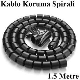 Resim Spiral Kablo Kanalı Kablo Düzenleyici Toplayıcı Tutucu 1.5M Metre 