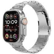 Resim Watch Ultra 2 Amoled Ekran WaterProof 3 Kordonlu Akıllı Saat Titanyum Gümüş Haino Teko