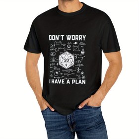 Resim Matematik Formülü Baskılı Rahat Pamuklu T-shirt, Erkeklerin Yaz için Rahat Sokak Stili Esnek Yuvarlak Yaka Tişörtü 