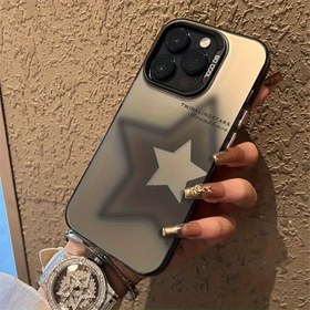 Resim Lazer için uygun siyah beyaz pentagram iPhone kılıfı 