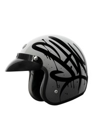 Resim TORC T-50 Del Mar Wild One Açık Motosiklet Kaskı Gri Siyah 