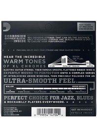 Resim D'addario Ecg24 Chromes Flat Wound Elektro Gitar Teli 11-50 