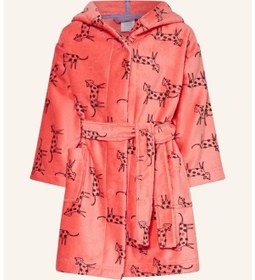 Resim Sanetta Kız Çocuk Kapüşonlu Bornoz , %90 Pamuk, %10 Polyester, Düğmeli, Frotte Kumaş Nar Çiçeği 