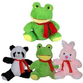 Resim Atkılı Kurbağa Peluş Bebek 23cm Yeşil 