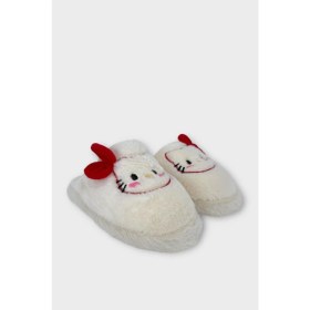 Resim Liger Hellokitty Figürlü Sıcak Tutan Kışlık Kadın Ev Terliği Beyaz - Kırmızı 