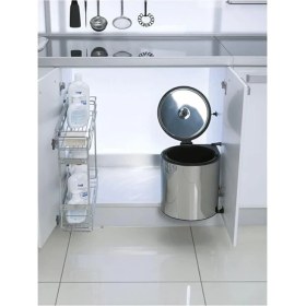 Resim Sevimle Store Dolap Içi Kapağa Monte 11 Litre Çöp Kovası Mutfak Tezgah Altı Paslanmaz Çelik 