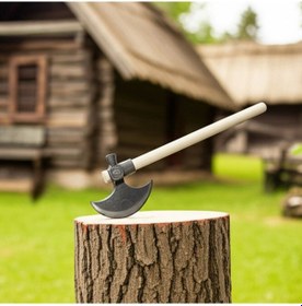 Resim Kayı Iyı Damgalı Nacak, Ay Balta Çekiç Başlı, Küçük Boy, Ahşap Saplı 40 Cm 