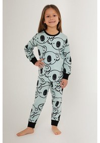 Resim Rolypoly Candy Coala Açık Mavi Kız Çocuk Uzun Kol Pijama Takım Mavi 