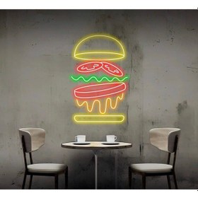 Resim Hamburger Figürlü Neon Tabela Turuncu 