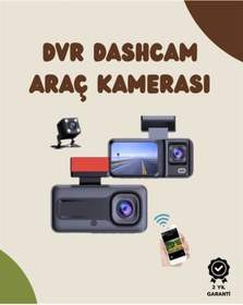 Resim shopwave Sürüş ve Park Halinde Kesintisiz Güvenlik İçin 3 Kameralı Profesyonel Dashcam 