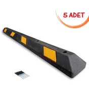 Resim İlgi Trafik Kauçuk Araç Stoperi Kauçuk Araç Durdurucu Otopark Araç Stoperi 184x16x10 cm (5 ADET) 