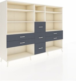 Resim Hyperion Dolap 8 Raflı 7 Çekmeceli 220x44x163 Aytaşı-aytaşı/antr Aytaşı-aytaşı/antrasit 