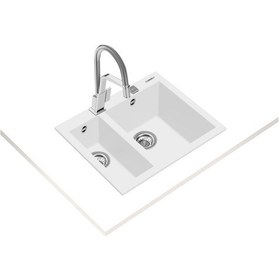 Resim Teka Forsquare 590 Tg Çift Hazneli Tegranite+ Eviye - Arctic White - 115260023 