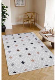 Resim Kaymaz Taban Yıkanabilir Modern Salon Mutfak Oturma Odası Çocuk Odası Halısı 5031 Gri 