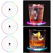Resim Paket Akrilik Kristal Led Işıklı Bardak Altlıkları Bar Kokteyli P Çok Renkli 