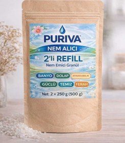 Resim PURIVA Nem Alıcı Refill 2’li Paket - Nem Emici Granül 