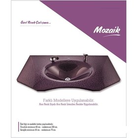 Resim Cam Lavabo Mozaik Modeli 90 x 56 CM 