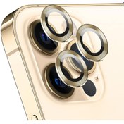 Resim Apple iPhone 12 Pro Max Tekli Kamera Lens Koruma Camı Gold Microsonic