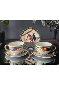 Resim Konyax Hipodrom 2 Kişilik Çay Fincanı Çok Renkli 