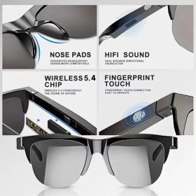 Resim Oıfaodao Akıllı Gözlük, Ip4 Aı Çeviri Akıllı Gözlük Bluetooth Çağrı Kulaklıkları Uv Koruma Lensi Doğa Sporları Güneş Gözlüğü 