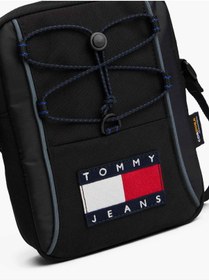 Resim Tommy Hilfiger Erkek Marka Logolu Günlük Kullanıma Uygun Siyah Omuz Çantası AM0AM13882 BDS 