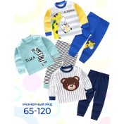 Resim Amricon Bebek İçin 3 Parça Pantolonlu Pijama 256958090 Mavi 