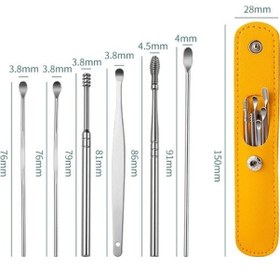 Resim Bosphorusboutique Sones 6'sı 1 Arada Paslanmaz Çelik Yaylı Spiral Taşınabilir Kulak Temizleme Çubuğu, Özellikler: Pembe Cj 