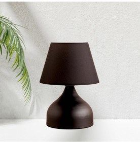 Resim Milano Metal Gövdeli Abajur Siyah Konik Kumaş Başlık Yatak Odası Salon Cafe Aydınlatma Siyah - Siyah 