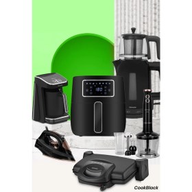 Resim Goldmaster Cookblack 23 Parça Airfryer Sıcak Hava Fritöz Avantajlı Elektronik Evlilik Paketi Mutfak Çeyiz Seti 