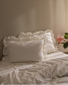 Resim Madame Coco Obernai Tek Kişilik %100 Pamuk Fırfırlı Düz Yıkamalı Nevresim Takımı - Beyaz 8684427302231 Çok Renkli 