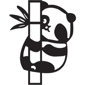 Resim Panda ve Bambu (Oto-Motor-Laptop-Duvar-Dekor) 10 x 13 cm 