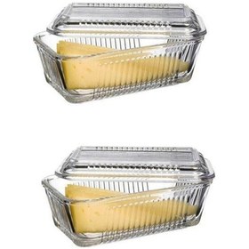 Resim Cam Kapaklı Frigo Tereyağlık & Kahvaltılık 2 Adet Şeffaf 