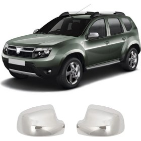 Resim Dacia Duster Uyumlu 2013-2017 Krom Ayna Kapağı 2 Parça Paslanmaz Çelik 