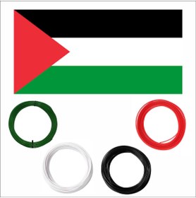 Resim ZENVİVA 3D Kalem için Filistin Temalı (Yeşil,Kırmızı,Siyah,Beyaz) PLA Filament Seti ÇOK RENKLİ 