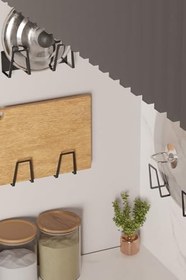 Resim Risingmaber Siyah 4 Adet Yapışkanlı Tava ve Tencere Tutucu, Sünger Tutucu, Kesme Tahtası Tutucu MT112S 