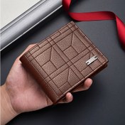 Resim Erkekler için İnce Geometrik Cüzdan - Çoklu Kart Yuvalı ve Nakit Depolamalı Kompakt Bifold Tasarım, Hafif Minimalist Stil Günlük Kullanım İçin - Doğum Günü, Babalar Günü, Sevgililer Günü Hediyesi 