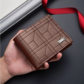 Resim Erkekler için İnce Geometrik Cüzdan - Çoklu Kart Yuvalı ve Nakit Depolamalı Kompakt Bifold Tasarım, Hafif Minimalist Stil Günlük Kullanım İçin - Doğum Günü, Babalar Günü, Sevgililer Günü Hediyesi 