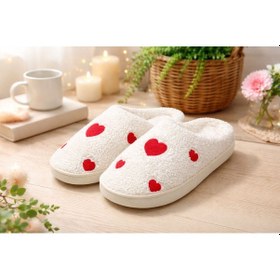 Resim Sisus Kalpli Ev Terlik Beyaz 